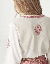 Maison Hotel Shyla Floral Embroidered Blouse, Ivory (IVORY), large