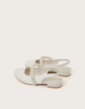 Pearl Strap Slingback Flats, Ivory (IVORY), large
