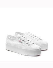 Superga 2790 Vegan Cotu Flatform Trainers, White (WHITE), large
