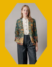 One Hundred Stars Dragon Print Kimono, , large