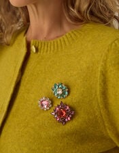 Blair Brooch Knit Cardigan, Green (CHARTREUSE), large