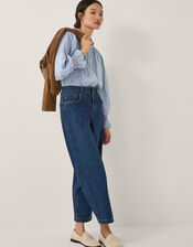 Maeve Ruffle Stripe Shirt, Blue (BLUE), large
