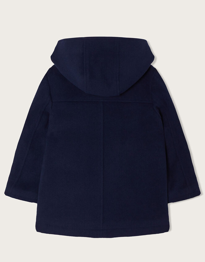 Duffle Coat with Hood, Blue (NAVY), large