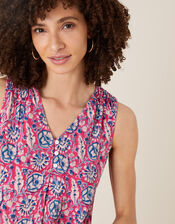 ARTISAN STUDIO Printed Tank Top, Pink (PINK), large