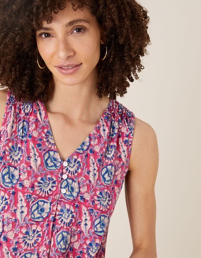 ARTISAN STUDIO Printed Tank Top, Pink (PINK), large