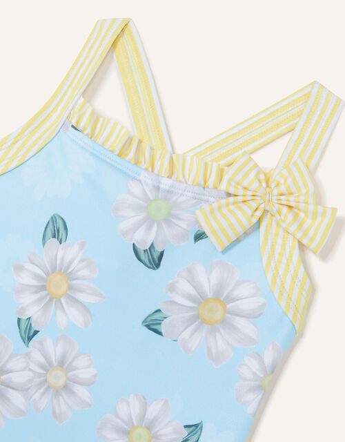 Baby Daisy Print Ruffle Swimsuit, Blue (BLUE), large