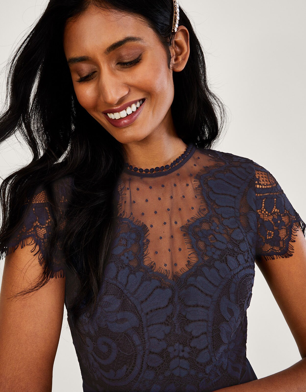 Madalyn navy blue lace maxi dress online