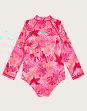 Birds Of Paradise UPF50 Long Sleeve Swimsuit, Pink (PINK), large