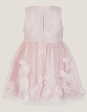 Baby Glinda Appliqué Glitter Party Dress, Pink (PALE PINK), large
