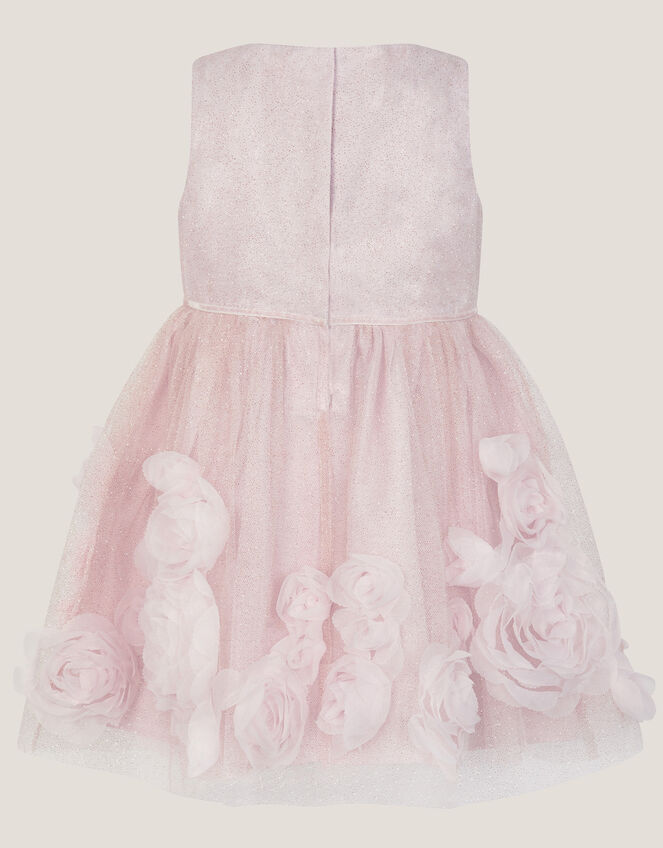 Baby Glinda Appliqué Glitter Party Dress, Pink (PALE PINK), large