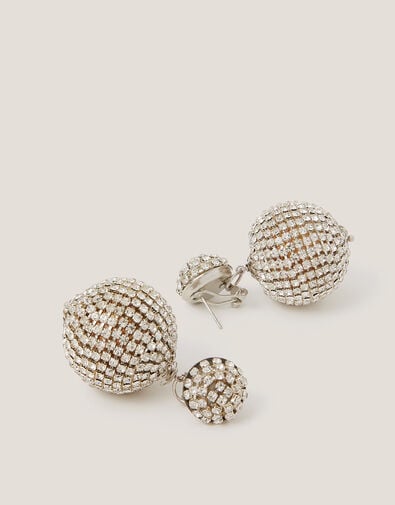 Diamanté Ball Drop Earrings, , large