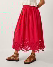 Grace Cutwork Midi Skirt , Red (RED), large