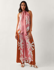 Tabitha Floral Print Wide Leg Trousers, Pink (PINK), large