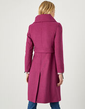 Keryn Wrap Collar Belted Coat, Pink (PINK), large