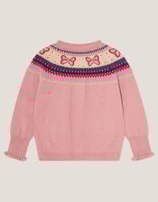 Butterfly Fair Isle Cardigan , Pink (PINK), large