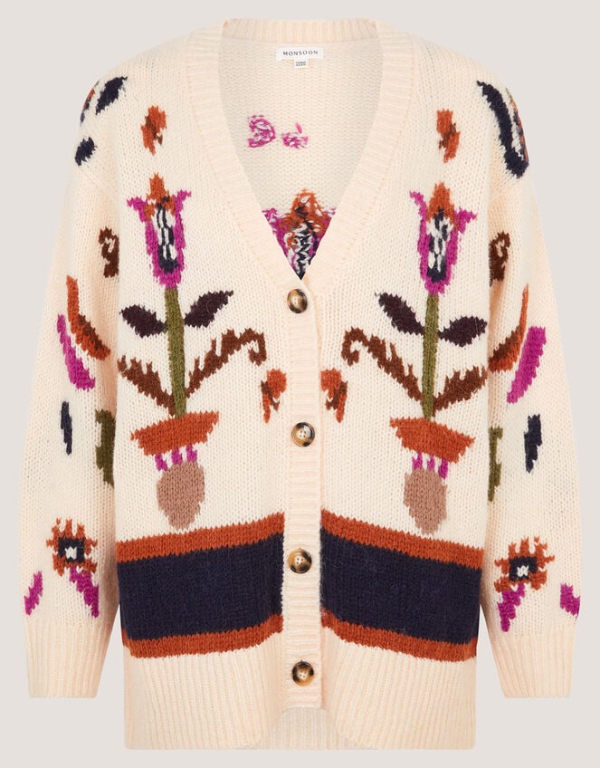 Hera Floral Handknit Cardigan, , large