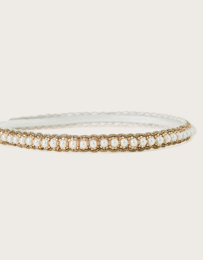 Pearl Skinny Bridal Headband, , large