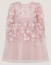 Baby Oona Floral Appliqu&eacute; Party Dress, Pink (PINK), large