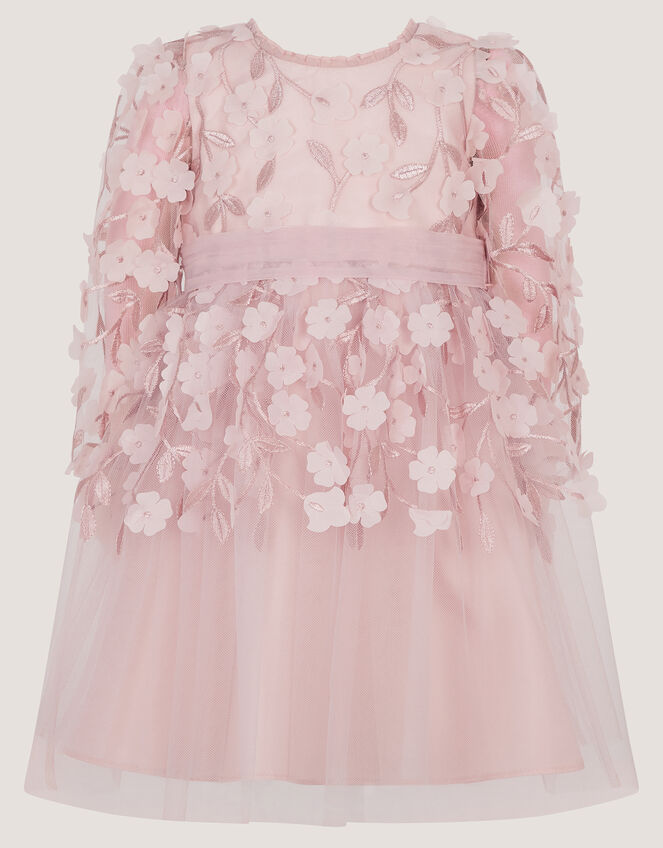 Baby Oona Floral Appliqu&eacute; Party Dress, Pink (PINK), large