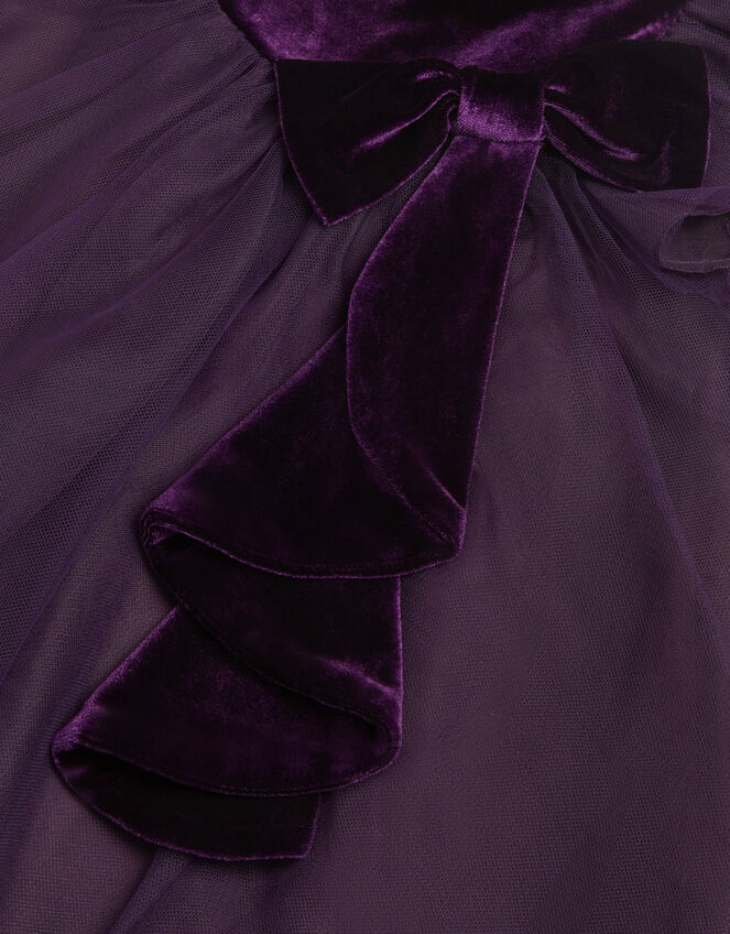 Baby Winnie Velvet Bow Party Dress, Purple (PURPLE), large