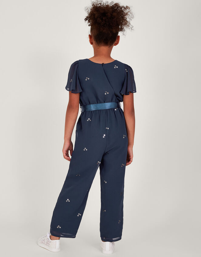 Scatter Sequin Party Jumpsuit, Blue (NAVY), large