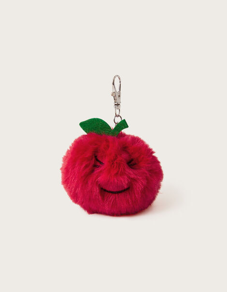 Fluffy Happy Apple Bag Charm, , large