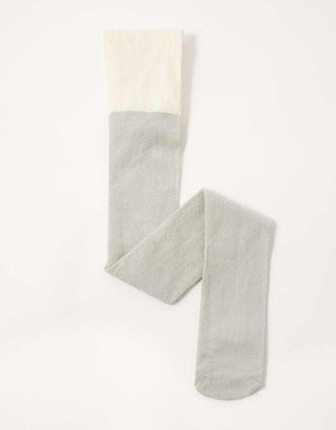 70 Denier Glitter Tights, Silver (SILVER), large