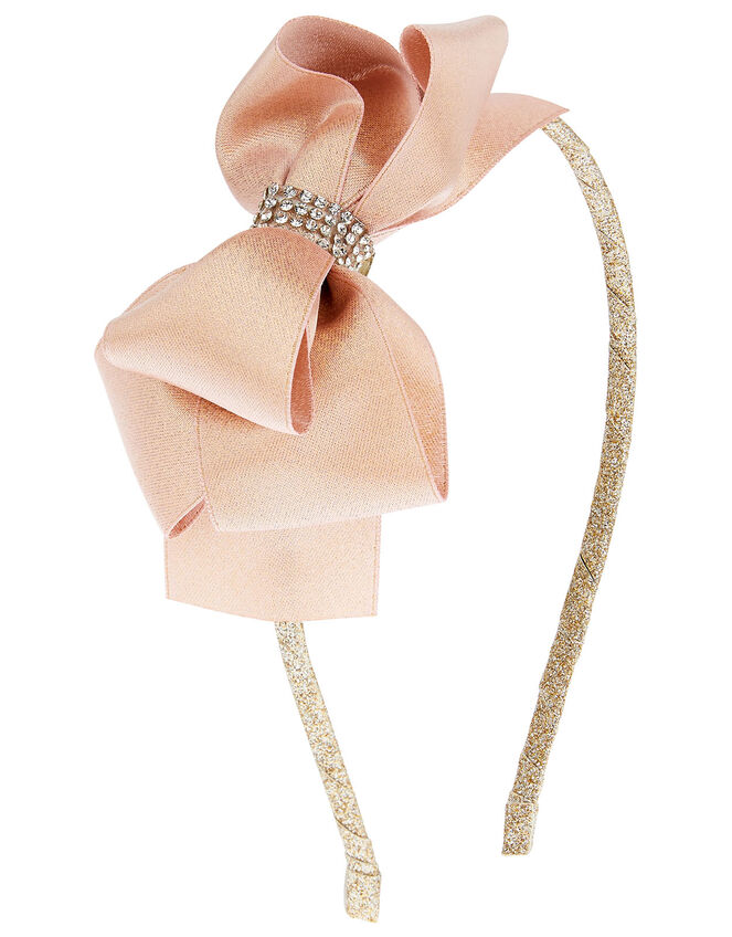 Shimmer Pearl Bow Headband , , large