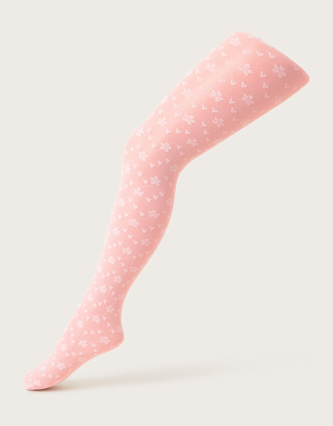 Lacey Love Heart Tights Pink