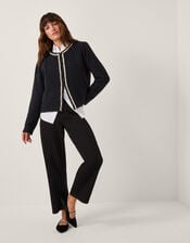 Pia Pearl Embellished Cardigan, Blue (NAVY), large
