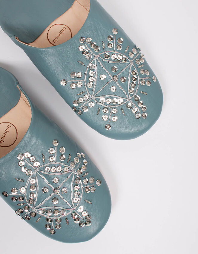 Bohemia Design Moroccan Babouche Sequin Slippers, Grey (GREY), large