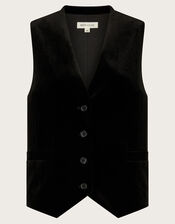 Willow Velvet Waistcoat, Black (BLACK), large