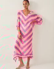Sorcha Chevron Stripe Kaftan Dress, , large