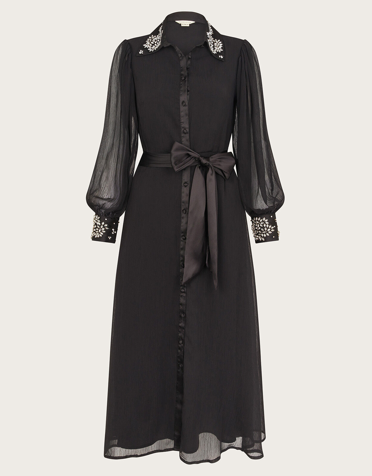 Lorenna Embellished Shirt Dress Black Evening Dresses Monsoon Global