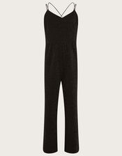 Shimmer Jersey Prom Jumpsuit, Black (BLACK), large