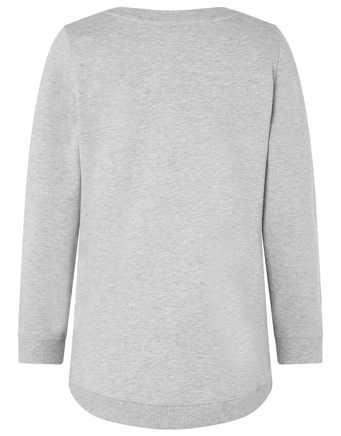 Sequin Broderie Unicorn Sweatshirt, Grey (GREY), large