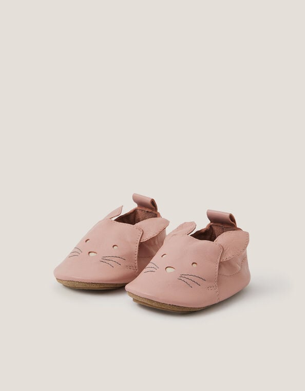 Baby Cat Leather Booties, Pink (PINK), large