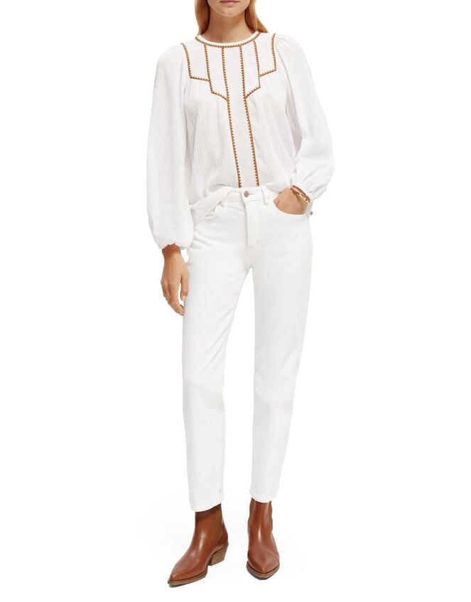 Scotch and Soda Sky Straight Jeans Shorter Length, White (WHITE), large