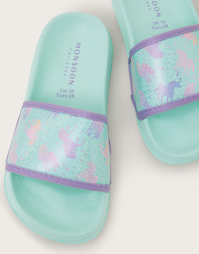 Hologram Unicorn Sliders, Blue (AQUA), large