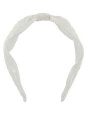 Sequin Lace Knotted Headband, , large