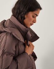 Molly Long Puffer Coat, Brown (CHOCOLATE), large