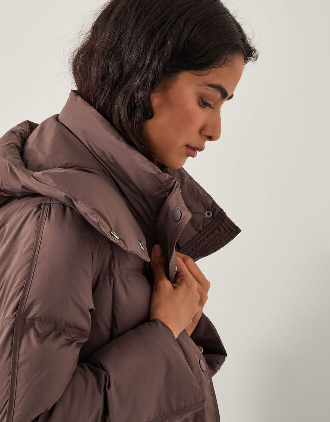 Molly Long Puffer Coat, Brown (CHOCOLATE), large