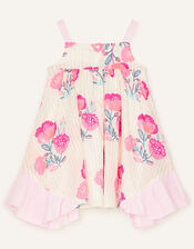 Baby Metallic Flower Dress , Ivory (IVORY), large