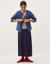 Lauren Knot Denim Jacket, Blue (MID AUTHENTIC BLUE), large