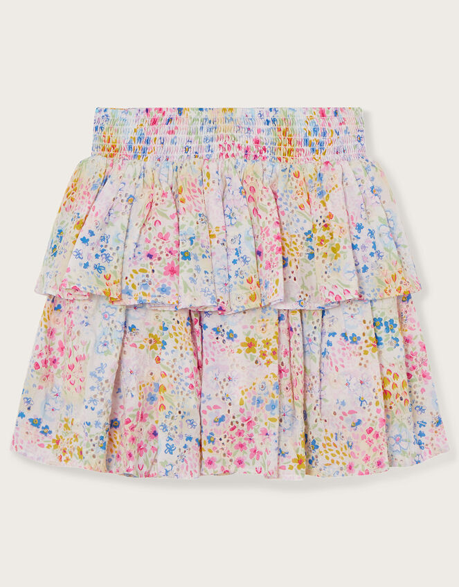 Floral Print Broderie Skirt, Multi (MULTI), large