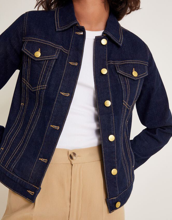 Maya Seam Denim Jacket, Blue (INDIGO), large