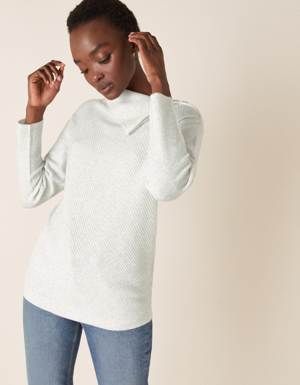 Zip neck shop jumper womens
