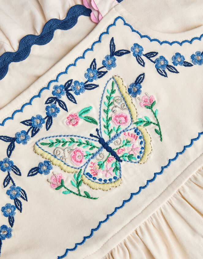 Embroidered Butterfly Cut Out Dress, Ivory (IVORY), large