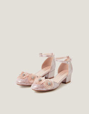 Leila Sequin Flower Two-Part Heels, Pink (PINK), large