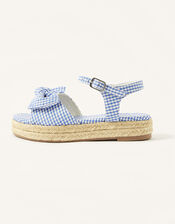 Gingham Espadrille Sandals, Blue (BLUE), large